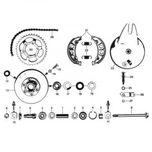 25. Zundapp 529 Rear wheel hub 150MM