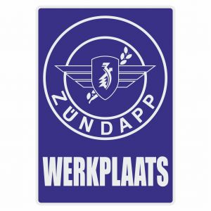 Werkplaats Sticker Zundapp Blue Dutch