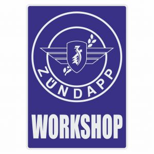 Workshop Sticker Zundapp Blue English