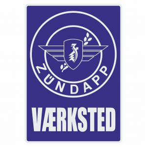 Vaerksted Sticker Zundapp Blue Danish