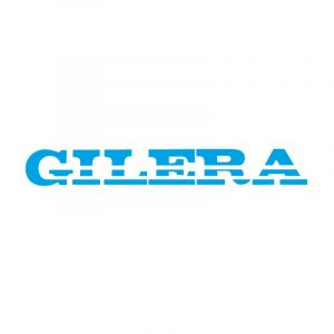 Sticker Gilera Turbo Cut Text Light Blue 230X30MM