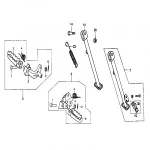 Side Stand / Footrests Honda MT50