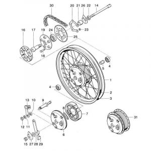 Rear wheel Spoked 160MM Kreidler RS