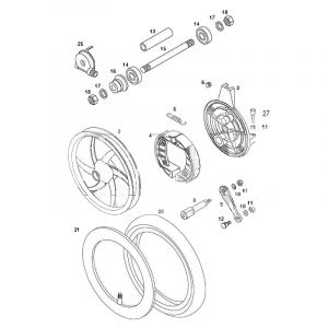 Front wheel Tomos Standard