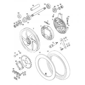 Rear wheel Tomos Standard