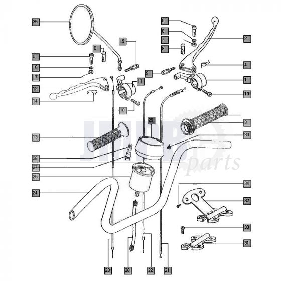 Handlebar / Brake handles Tomos Flexer until 2006