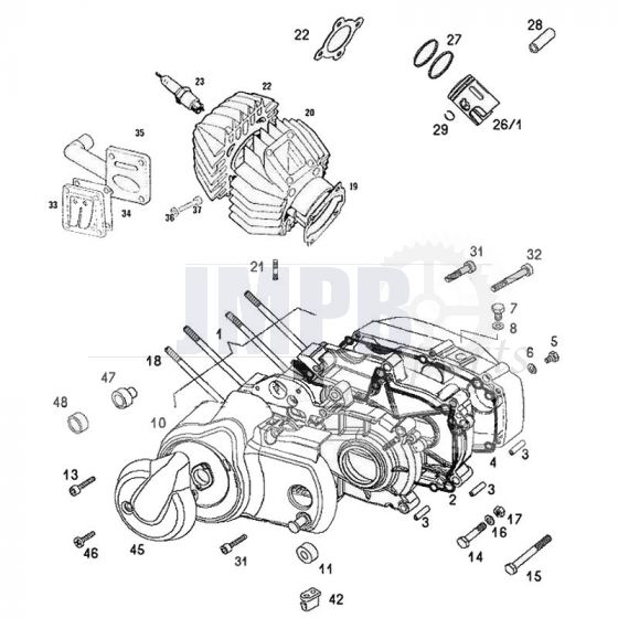 Crankcase / Cylinder Tomos Standard