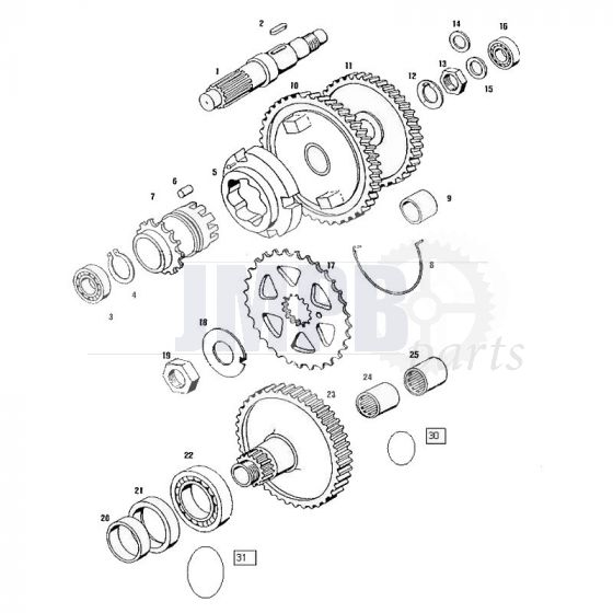 Main axle Tomos Standard