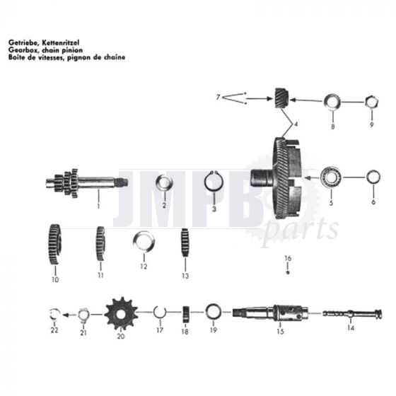 Zundapp 517 Gear box 3G Foot