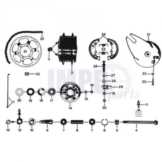 24. Zundapp 529 Rear wheel hub 120MM