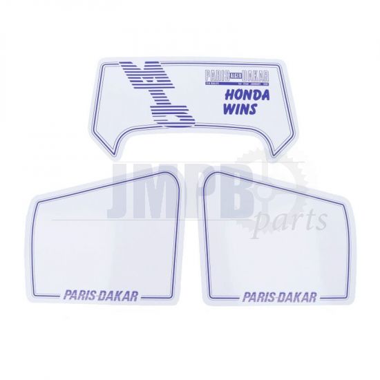 Stickerset Honda MT5 Dakar Honda Wins White/Blue 3-Parts