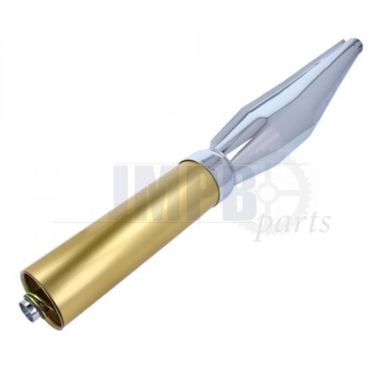 Exhaust Silencer Cross Chrome/Gold 32MM