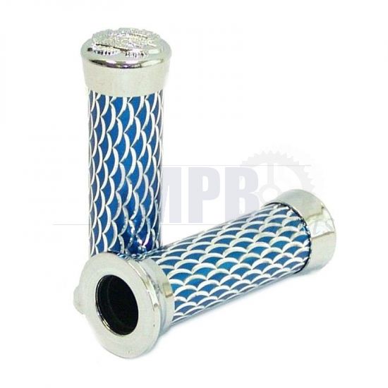 Handle Grips Fish Blue/Chrome