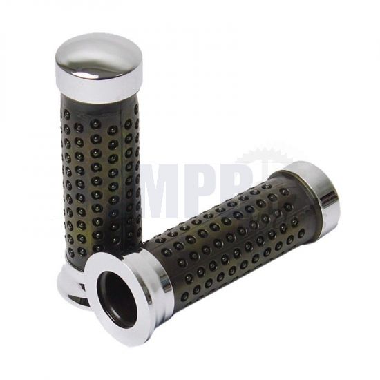 Handle Grips Black/Chrome Model Domino