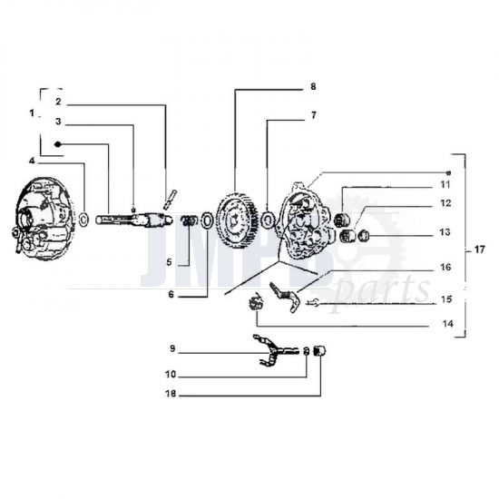 Rear hub parts Vespa Ciao