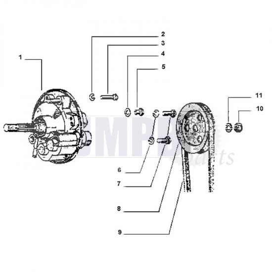 Rear hub house Gilera Citta