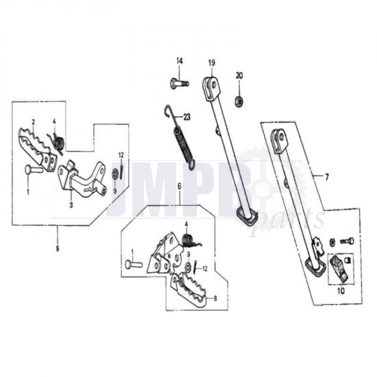 Side Stand / Footrests Honda MT50