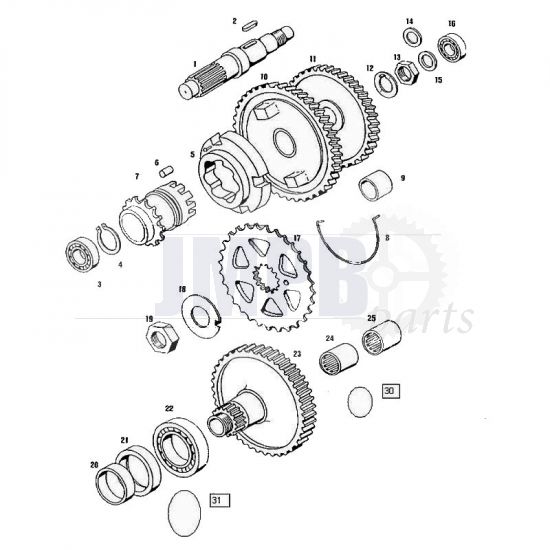 Main axle Tomos Flexer from 2007