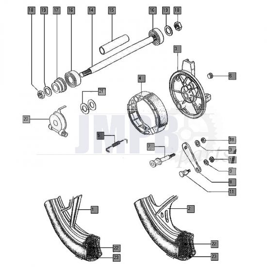 Front wheel Tomos Flexer until 2006