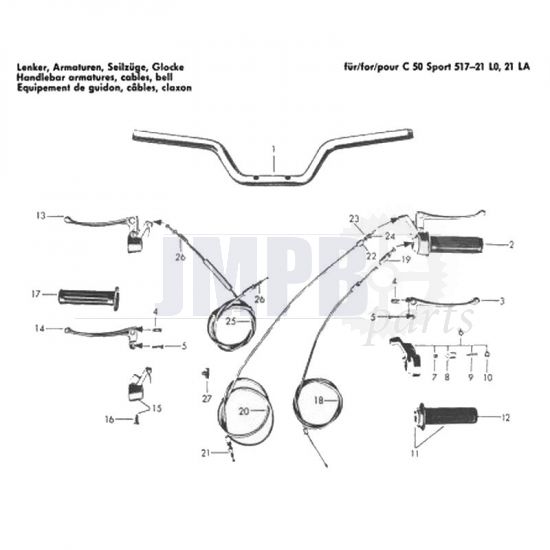 Handlebar Zundapp 517 C50 Sport